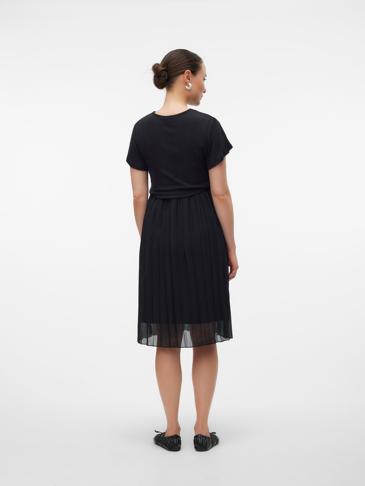 MAMA.LICIOUS Vestido largo Corte regular Cuello redondo -Black - 20020402
