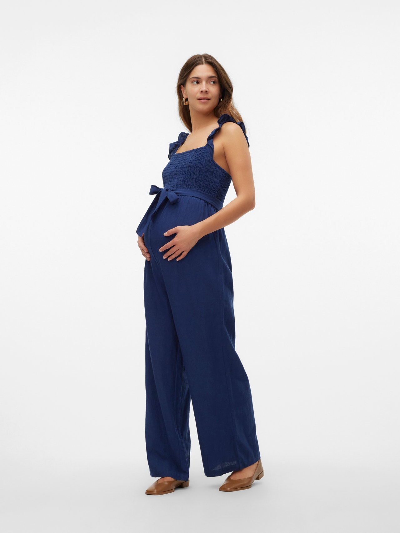 MAMA.LICIOUS Maternity-jumpsuit -Medieval Blue - 20020456