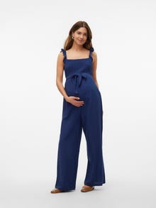 MAMA.LICIOUS Maternity-jumpsuit -Medieval Blue - 20020456