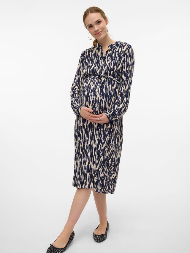 MAMA.LICIOUS Robe longue Regular Fit Col chemise - 20020464
