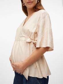 MAMA.LICIOUS Tops Corte regular Cuello en V Mangas anchas -French Oak - 20020506