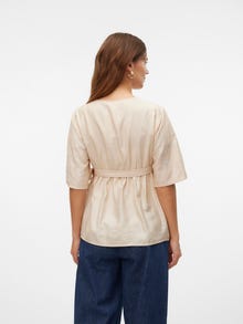 MAMA.LICIOUS Tops Corte regular Cuello en V Mangas anchas -French Oak - 20020506