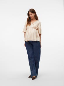 MAMA.LICIOUS Tops Corte regular Cuello en V Mangas anchas -French Oak - 20020506