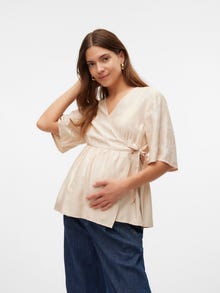 MAMA.LICIOUS Tops Corte regular Cuello en V Mangas anchas -French Oak - 20020506