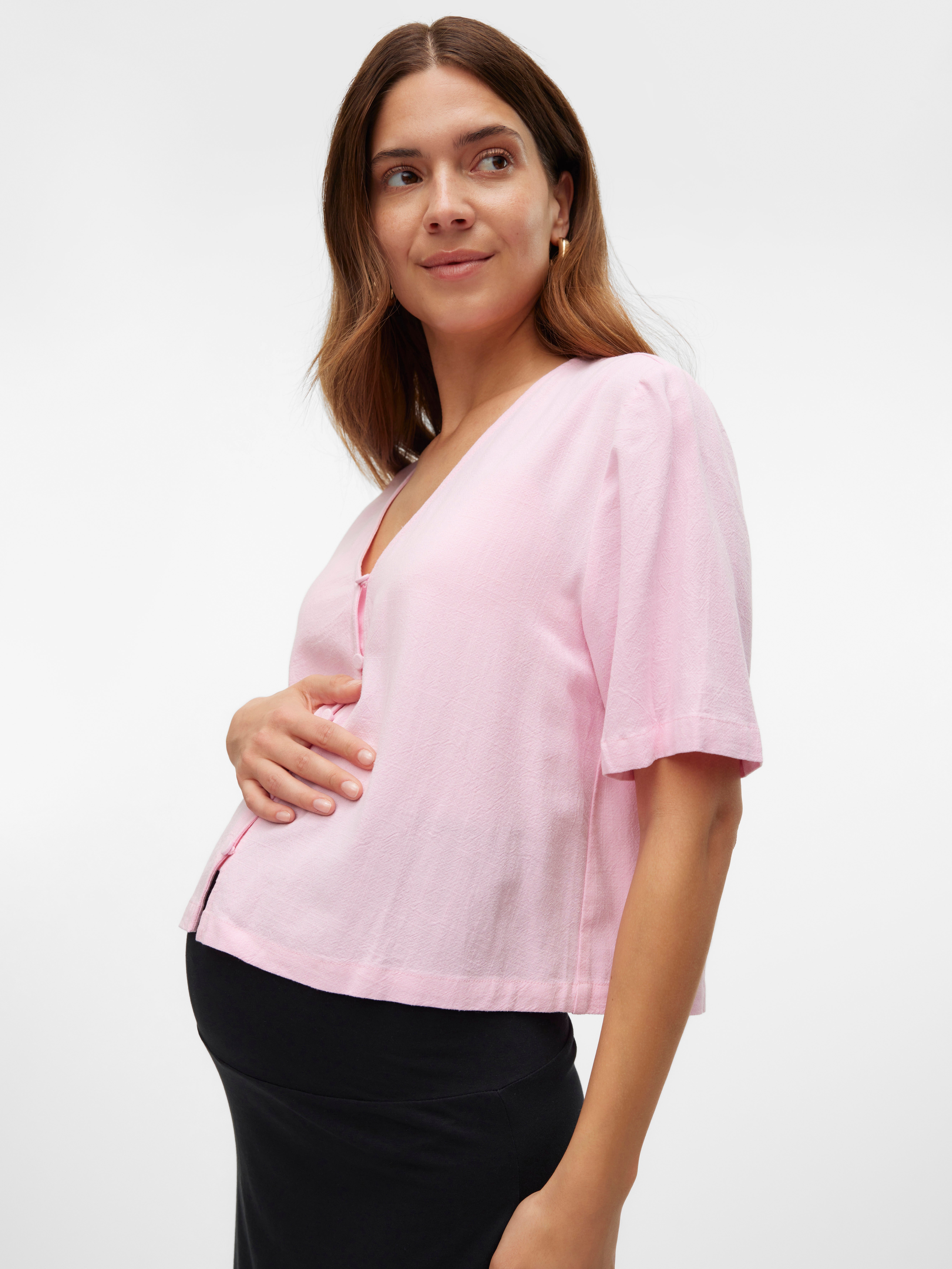 light pink maternity shirt
