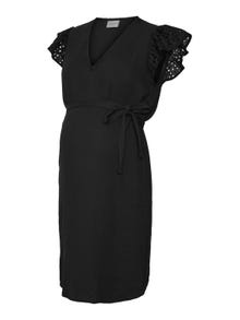 MAMA.LICIOUS Vestido corto Corte regular Cuello en V -Black - 20020572
