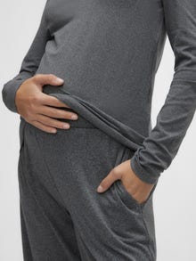 MAMA.LICIOUS Pantalons Regular Fit -Dark Grey Melange - 20020623