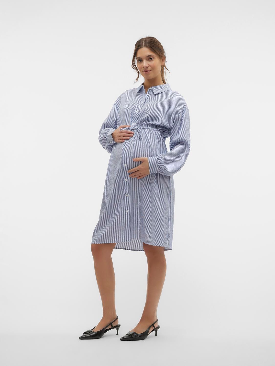 Buy Mamalicious Grey Maternity Button Front Comfort Night Dress