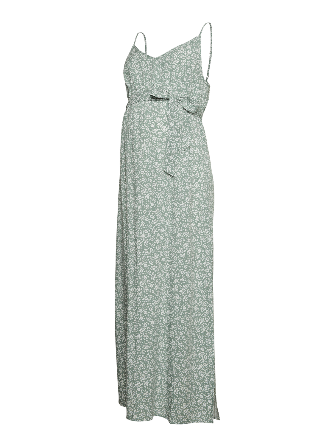 MAMA.LICIOUS Vestido largo Corte regular Cuello en V -Hedge Green - 20020709