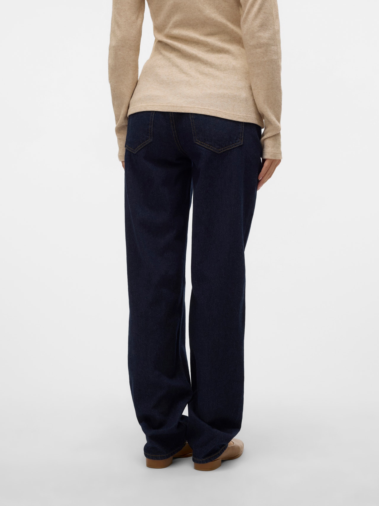 MAMA.LICIOUS Jeans Loose Fit -Dark Blue Denim - 20020755