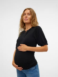 MAMA.LICIOUS Tops Regular Fit Col rond -Black - 20020819