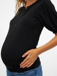 MAMA.LICIOUS Regular Fit O-hals Topp -Black - 20020819