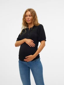 MAMA.LICIOUS Tops Regular Fit Col rond -Black - 20020819