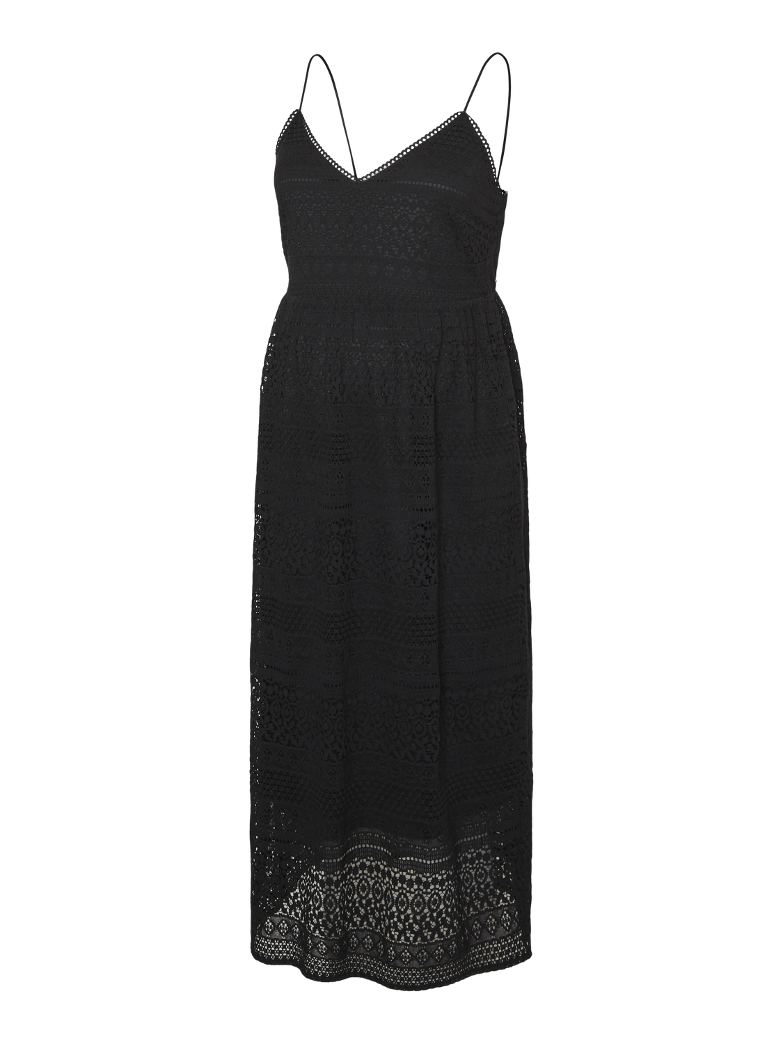 MAMA.LICIOUS Robe longue Regular Fit Col en V -Black - 20020973
