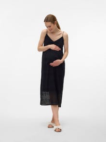 MAMA.LICIOUS Robe longue Regular Fit Col en V -Black - 20020973