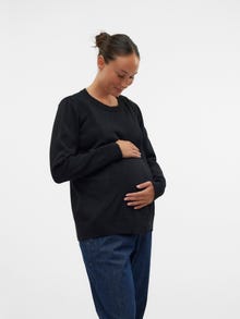 MAMA.LICIOUS Okrągły dekolt Sweter -Black - 20020983