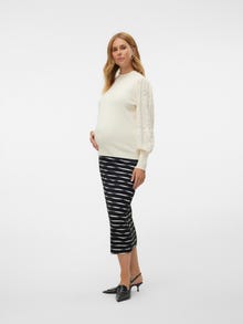 MAMA.LICIOUS Krój regularny Półgolf Rękawy balonowe Sweter -Birch - 20021115