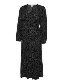 MAMA.LICIOUS Robe midi Regular Fit Col en V -Black - 20021129