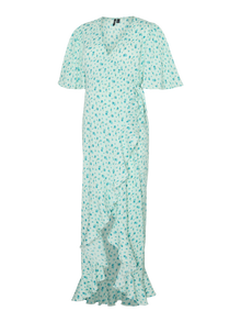 MAMA.LICIOUS Krój regularny Dekolt w serek Długa sukienka -Moonlight Jade - 20021168