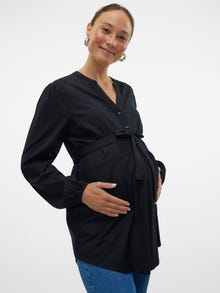 MAMA.LICIOUS Top Regular Fit Colletto Cinese -Black - 20021221