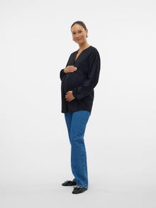 MAMA.LICIOUS Top Regular Fit Colletto Cinese -Black - 20021221