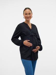 MAMA.LICIOUS Top Regular Fit Colletto Cinese -Black - 20021221