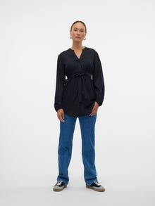 MAMA.LICIOUS Top Regular Fit Colletto Cinese -Black - 20021221