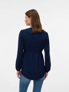 MAMA.LICIOUS Regulāra piemērotība Ķīnas apkakle Elastīgās aproces Balonu piedurknes Augša -Navy Blazer - 20021221