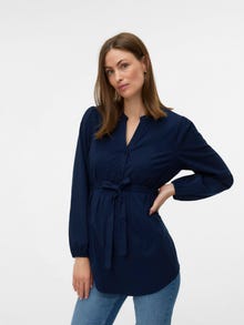 MAMA.LICIOUS Regulāra piemērotība Ķīnas apkakle Elastīgās aproces Balonu piedurknes Augša -Navy Blazer - 20021221