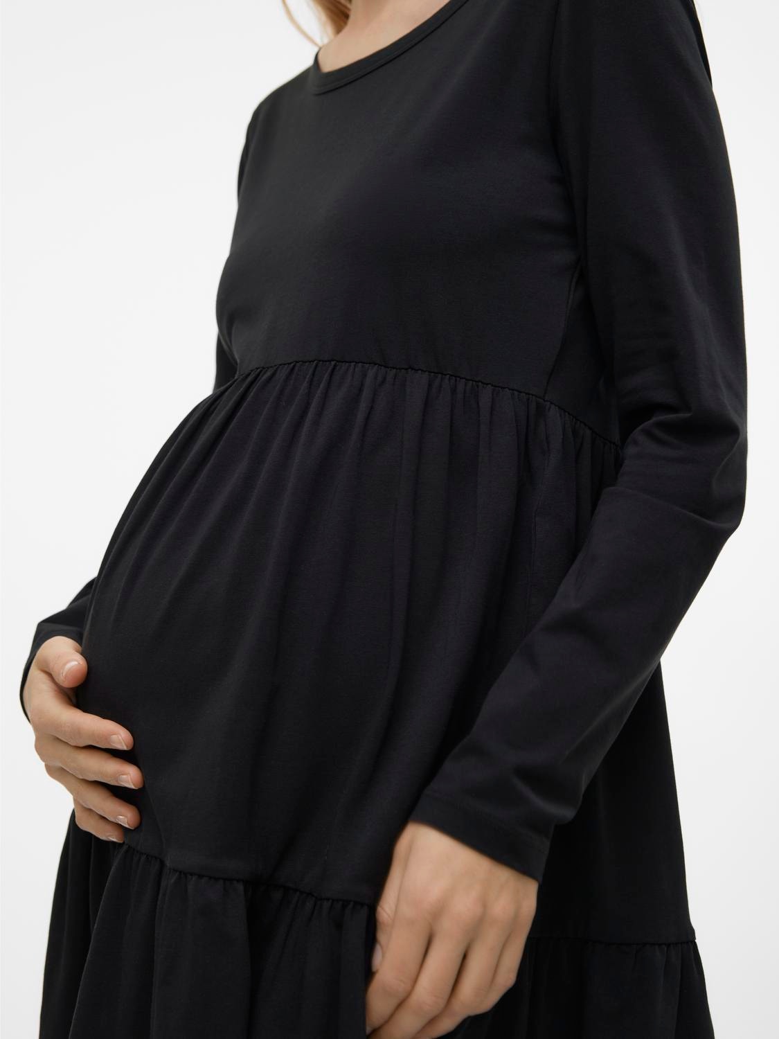 MAMA.LICIOUS Regular Fit O-hals Kort kjole -Black - 20021365