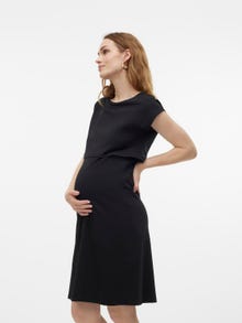 MAMA.LICIOUS Regular Fit Round Neck Short dress -Black - 20021366