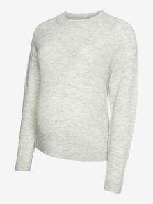 MAMA.LICIOUS Knitted maternity-pullover -Light Grey Melange - 20021390