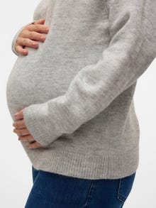 MAMA.LICIOUS Knitted maternity-pullover -Light Grey Melange - 20021390