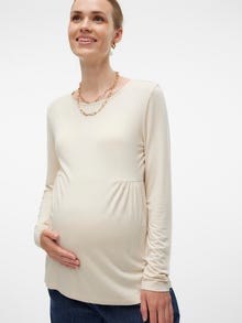 MAMA.LICIOUS Krój regularny Okrągły dekolt Góra -Birch - 20021394
