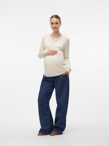 MAMA.LICIOUS Krój regularny Okrągły dekolt Góra -Birch - 20021394