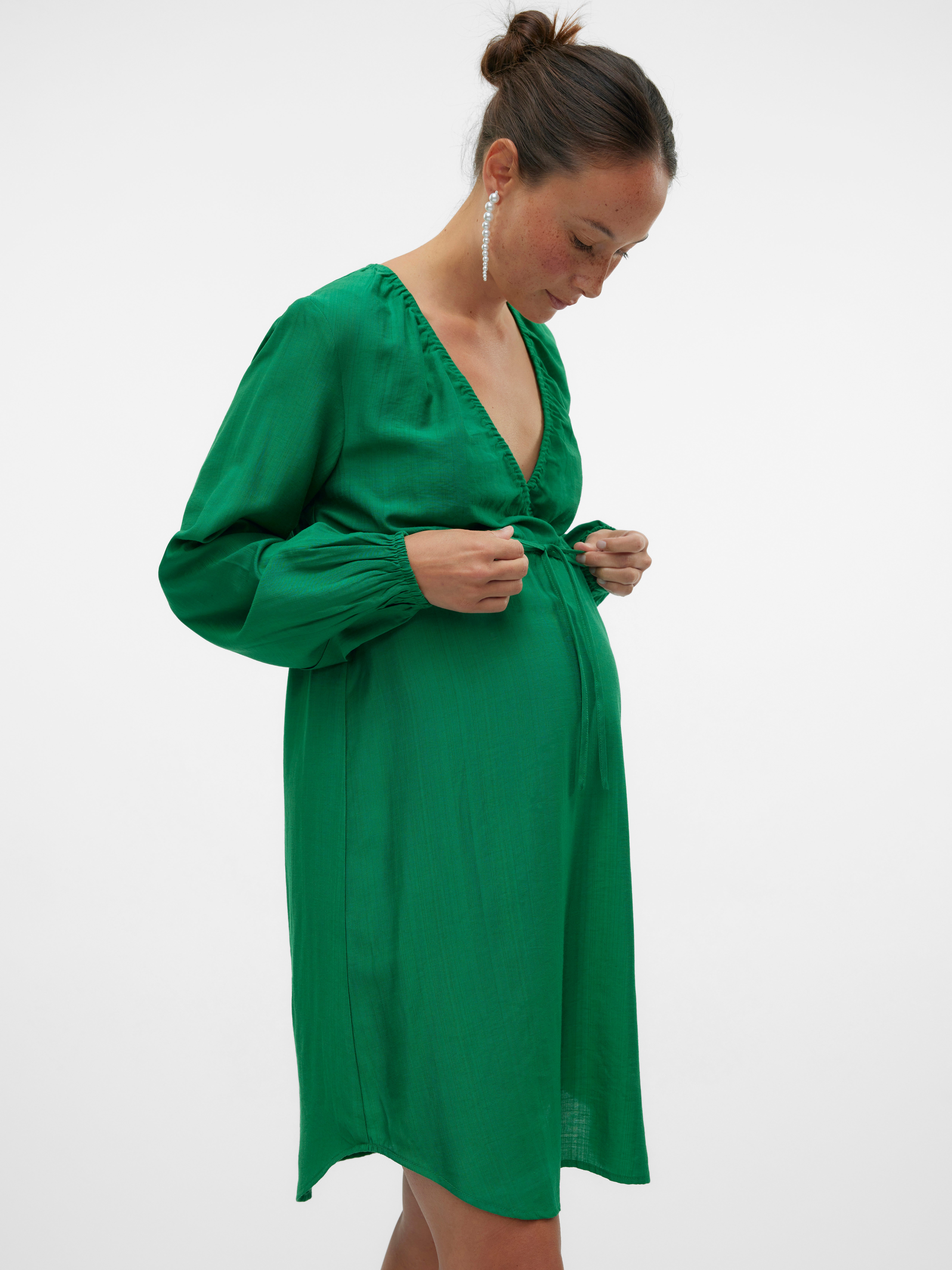 MLMARIE Maternity Dress | Medium Green | MAMA.LICIOUS MLMARIE Maternity Dress | Medium Green | MAMA.LICIOUS