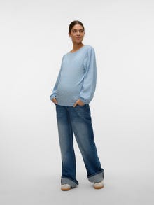 MAMA.LICIOUS Regular fit O-pääntie Topit -Cashmere Blue - 20021720