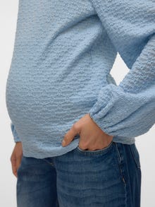 MAMA.LICIOUS Regular fit O-pääntie Topit -Cashmere Blue - 20021720