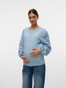 MAMA.LICIOUS Regular fit O-pääntie Topit -Cashmere Blue - 20021720