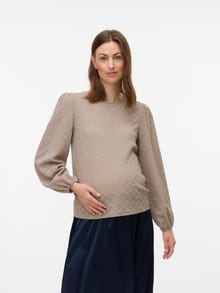 MAMA.LICIOUS Tops Regular Fit Col rond -Moon Rock - 20021720