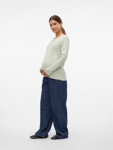 MAMA.LICIOUS Tight fit O-pääntie Topit -Sea Foam - 20021809