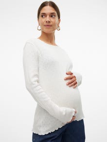 MAMA.LICIOUS Dopasowany krój Okrągły dekolt Góra -Bright White - 20021809