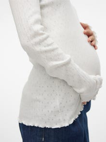 MAMA.LICIOUS Dopasowany krój Okrągły dekolt Góra -Bright White - 20021809