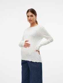 MAMA.LICIOUS Dopasowany krój Okrągły dekolt Góra -Bright White - 20021809