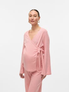 MAMA.LICIOUS Normal passform V-ringning Topp -Desert Rose - 20021954