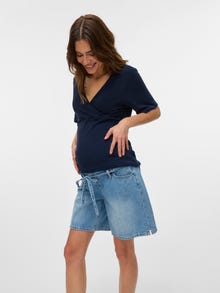 MAMA.LICIOUS Luźno dopasowane Szorty -Light Blue Denim - 20022032