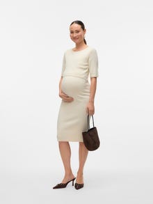 MAMA.LICIOUS Tavapärane lõige Ümmargune kaelus Kitsa lõikega varrukad Pikem kleit -Birch - 20022037