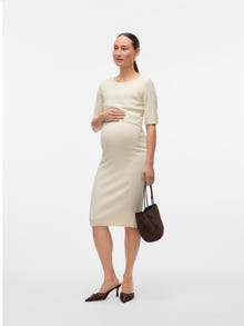 MAMA.LICIOUS Tavapärane lõige Ümmargune kaelus Kitsa lõikega varrukad Pikem kleit -Birch - 20022037