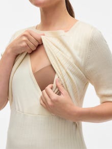 MAMA.LICIOUS Tavapärane lõige Ümmargune kaelus Kitsa lõikega varrukad Pikem kleit -Birch - 20022037