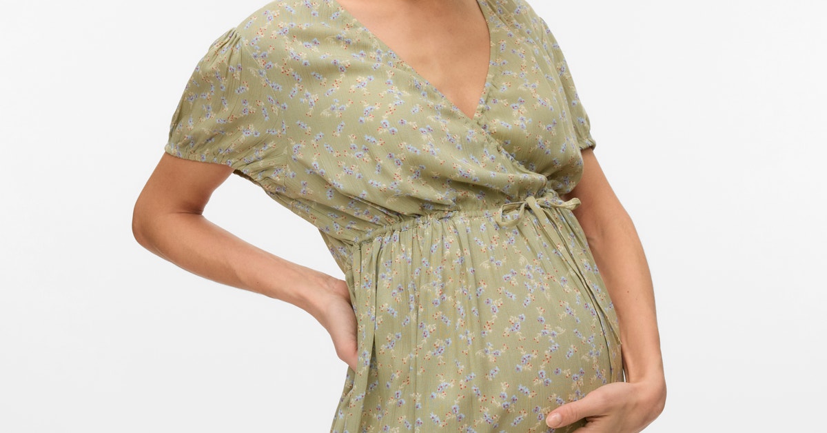 Robe De Maternité Liz Lange Taille M - Gris Foncé Plissée, Occasion Très Bon état